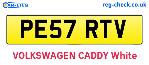 PE57RTV are the vehicle registration plates.
