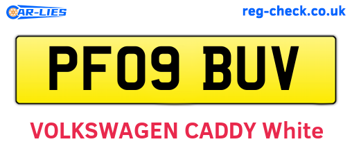 PF09BUV are the vehicle registration plates.