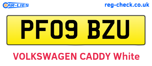 PF09BZU are the vehicle registration plates.