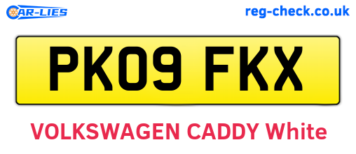 PK09FKX are the vehicle registration plates.