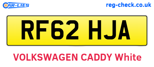 RF62HJA are the vehicle registration plates.