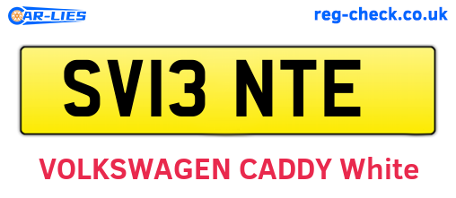 SV13NTE are the vehicle registration plates.