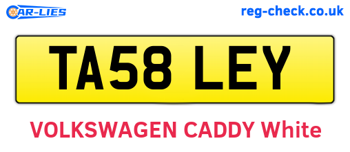 TA58LEY are the vehicle registration plates.