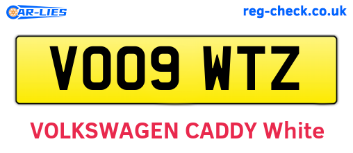 VO09WTZ are the vehicle registration plates.