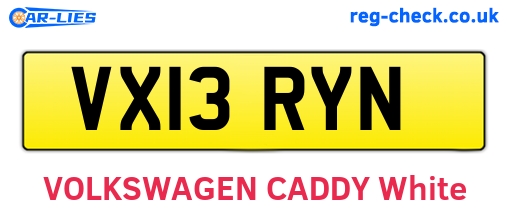 VX13RYN are the vehicle registration plates.