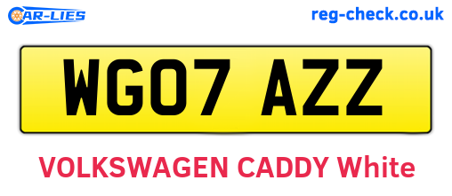 WG07AZZ are the vehicle registration plates.