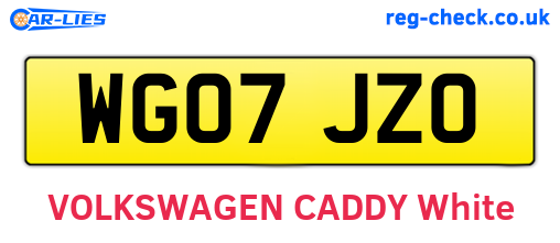 WG07JZO are the vehicle registration plates.