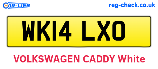 WK14LXO are the vehicle registration plates.