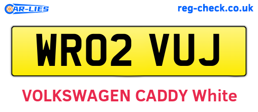WR02VUJ are the vehicle registration plates.