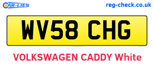 WV58CHG are the vehicle registration plates.