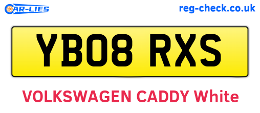 YB08RXS are the vehicle registration plates.