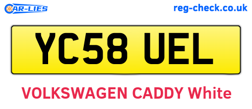 YC58UEL are the vehicle registration plates.