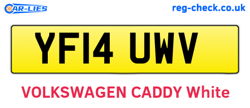 YF14UWV are the vehicle registration plates.