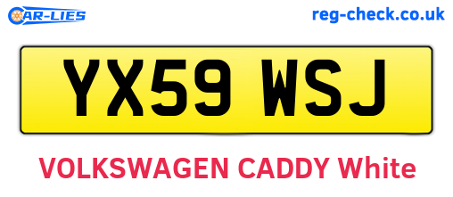 YX59WSJ are the vehicle registration plates.