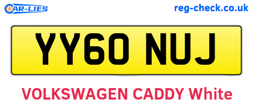 YY60NUJ are the vehicle registration plates.