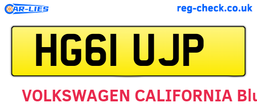 HG61UJP are the vehicle registration plates.