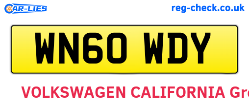 WN60WDY are the vehicle registration plates.