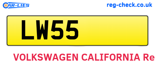 LW55 are the vehicle registration plates.