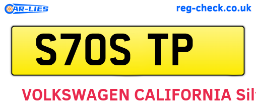 S70STP are the vehicle registration plates.