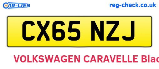CX65NZJ are the vehicle registration plates.