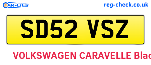 SD52VSZ are the vehicle registration plates.