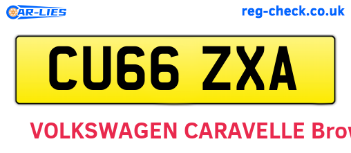 CU66ZXA are the vehicle registration plates.