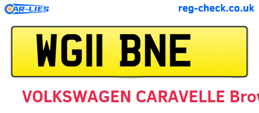 WG11BNE are the vehicle registration plates.