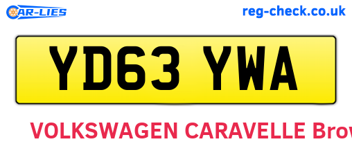 YD63YWA are the vehicle registration plates.
