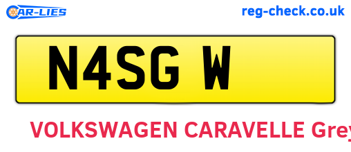N4SGW are the vehicle registration plates.