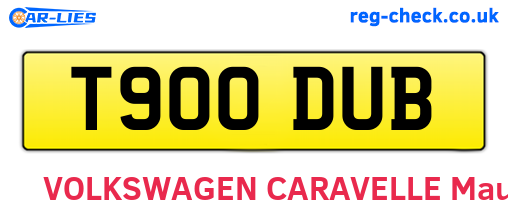 T900DUB are the vehicle registration plates.