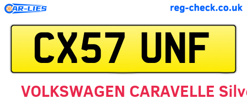 CX57UNF are the vehicle registration plates.