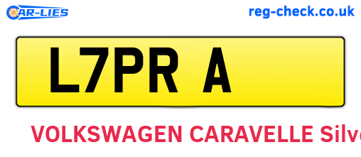 L7PRA are the vehicle registration plates.