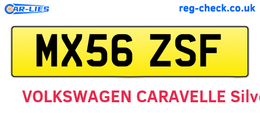 MX56ZSF are the vehicle registration plates.