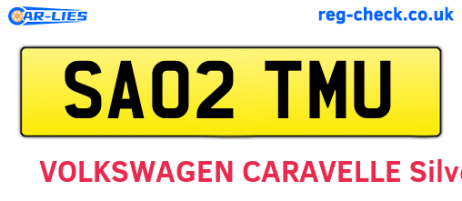 SA02TMU are the vehicle registration plates.