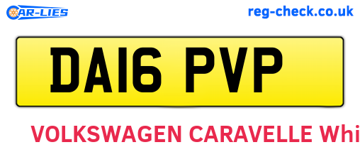 DA16PVP are the vehicle registration plates.