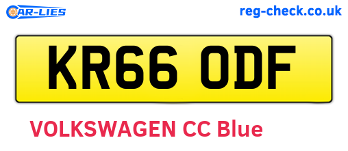 KR66ODF are the vehicle registration plates.