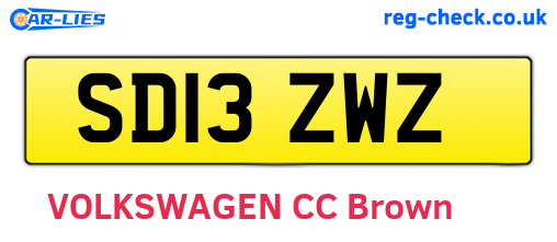 SD13ZWZ are the vehicle registration plates.