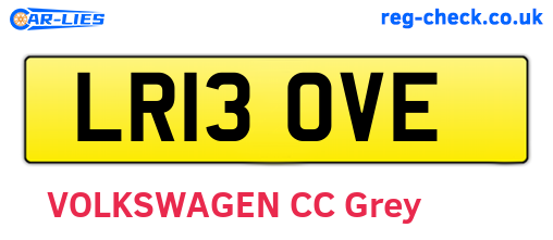 LR13OVE are the vehicle registration plates.