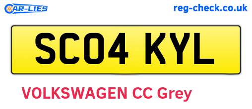 SC04KYL are the vehicle registration plates.