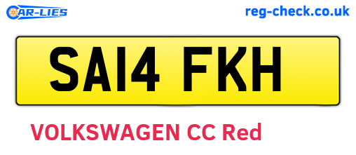 SA14FKH are the vehicle registration plates.