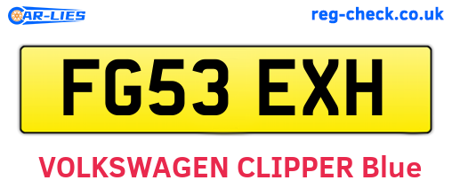 FG53EXH are the vehicle registration plates.