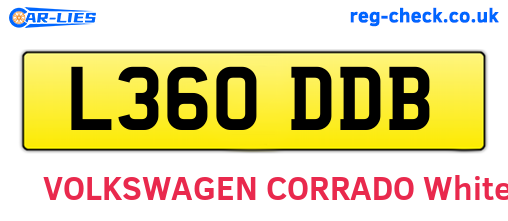 L360DDB are the vehicle registration plates.