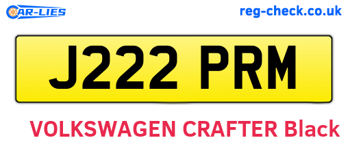 J222PRM are the vehicle registration plates.