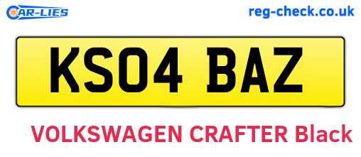 KS04BAZ are the vehicle registration plates.
