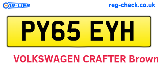 PY65EYH are the vehicle registration plates.