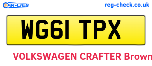 WG61TPX are the vehicle registration plates.