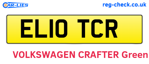 EL10TCR are the vehicle registration plates.