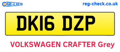 DK16DZP are the vehicle registration plates.