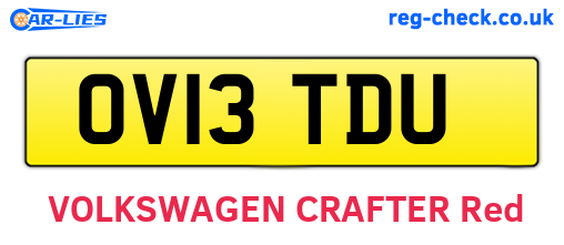 OV13TDU are the vehicle registration plates.