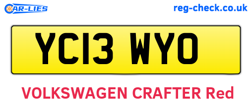 YC13WYO are the vehicle registration plates.